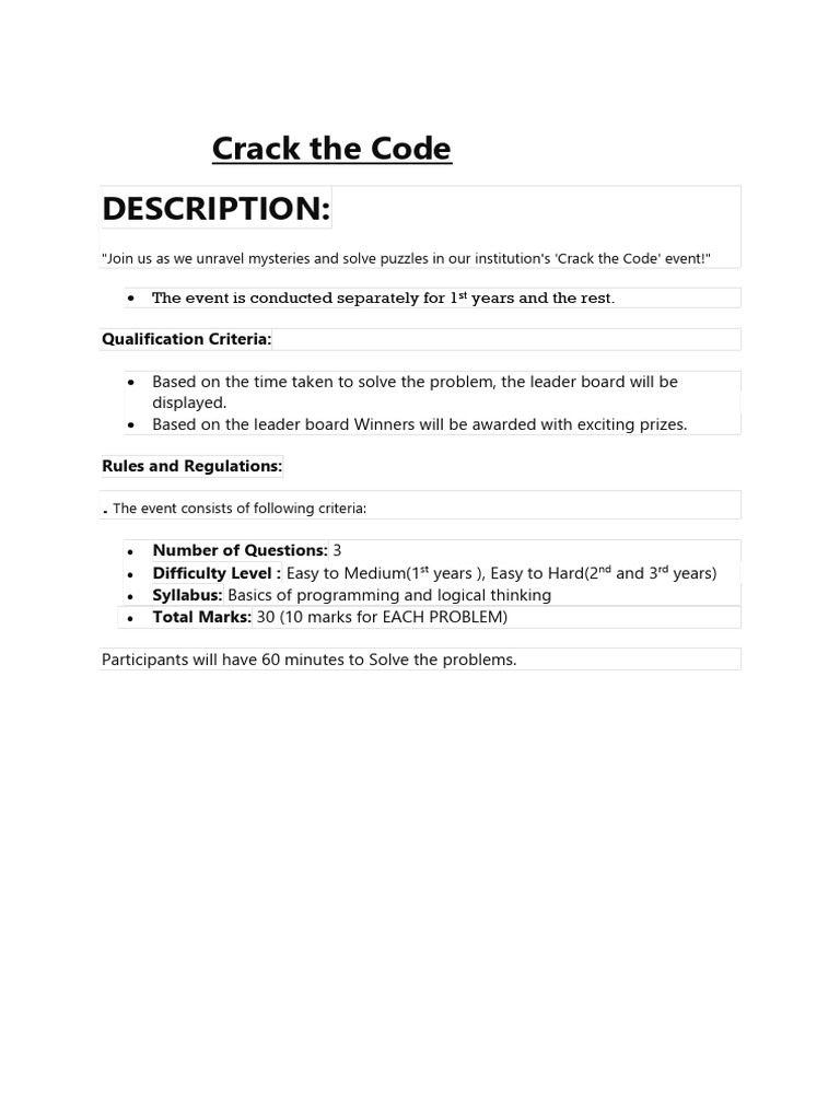 Crack The Code | PDF