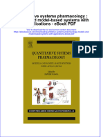 Full download book Quantitative Systems Pharmacology Models And Model Based Systems With Applications Pdf pdf