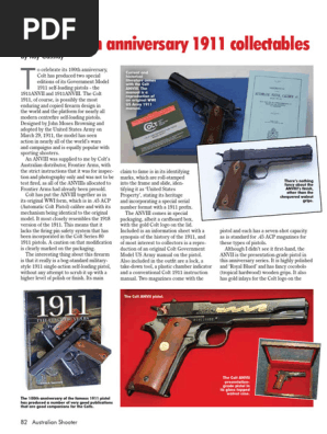 Colt's 100th anniversary 1911 collectables - Frontier Arms