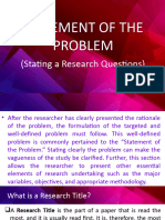 Statement of the Problem