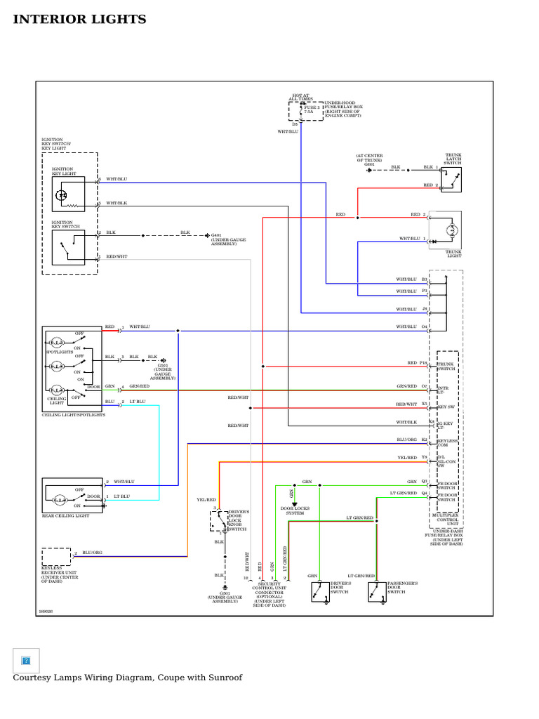INTERIOR LIGHTS Honda Civic Hybrid 2005 SYSTEM WIRING DIAGRAMS