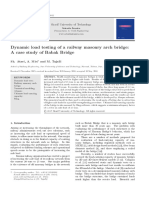 Dynamic Load Testing of A Railway Masonry Arch Bridge