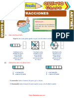 Introducción A Las Fracciones para Quinto Grado de Primaria