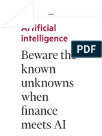 Beware the known unknowns when finance meets AI