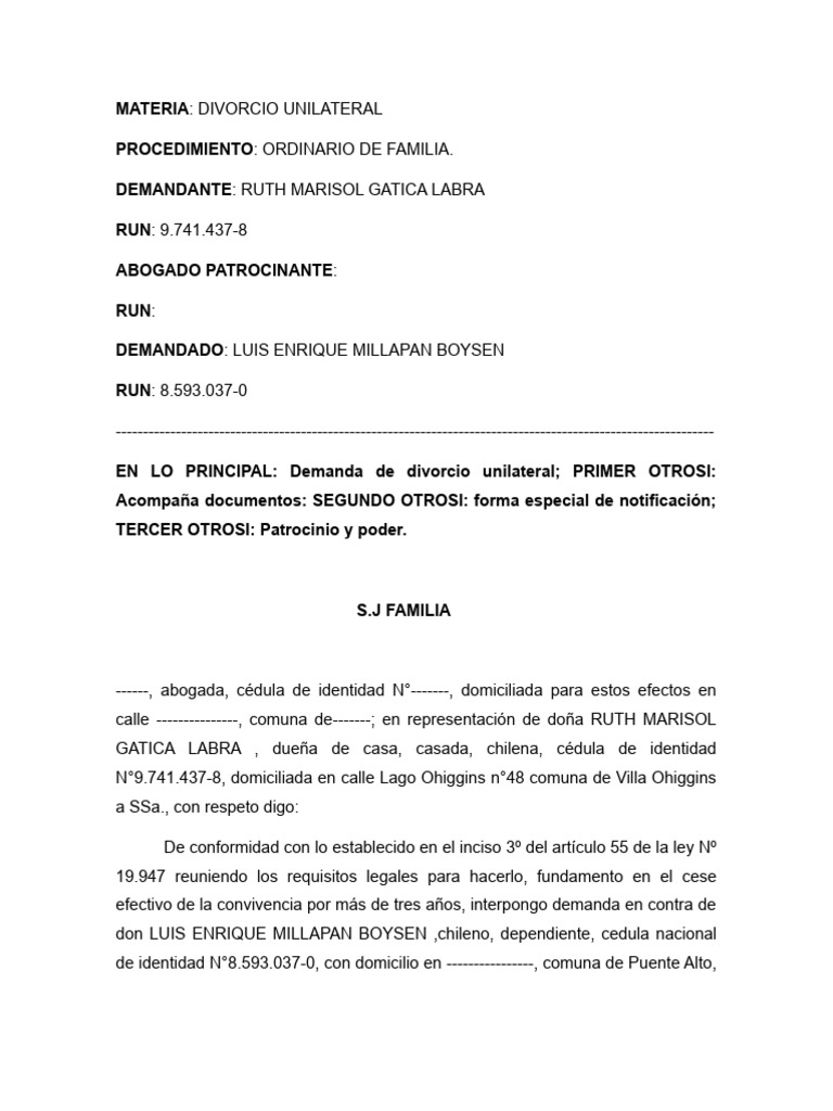 Divorcio Unilateral Sin Compensacion Pdf Divorcio Instituciones