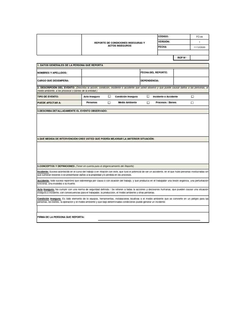 Reporte de Seguridad Laboral | PDF | Entorno natural
