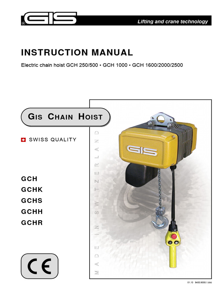 GCH Electric Chain Hoist Manual | PDF | Fuse (Electrical) | Power Supply