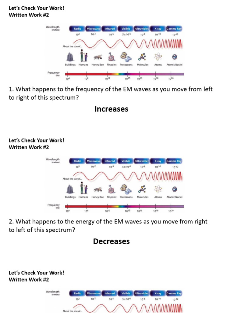 Lesson 1.4 EM Wave Calculations | PDF | Electromagnetic Spectrum ...