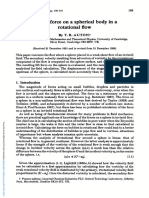 The Lift Force On A Spherical Body in A Rotational Flow