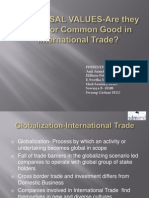 Universal Values in International Trade