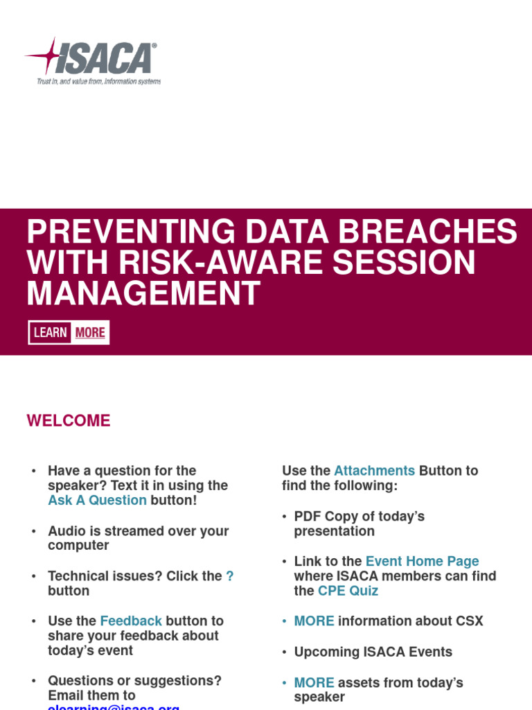 Isaca Risk-Aware-Session-Management v5 100281 | PDF | Information ...