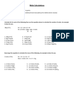 Mole Calculations