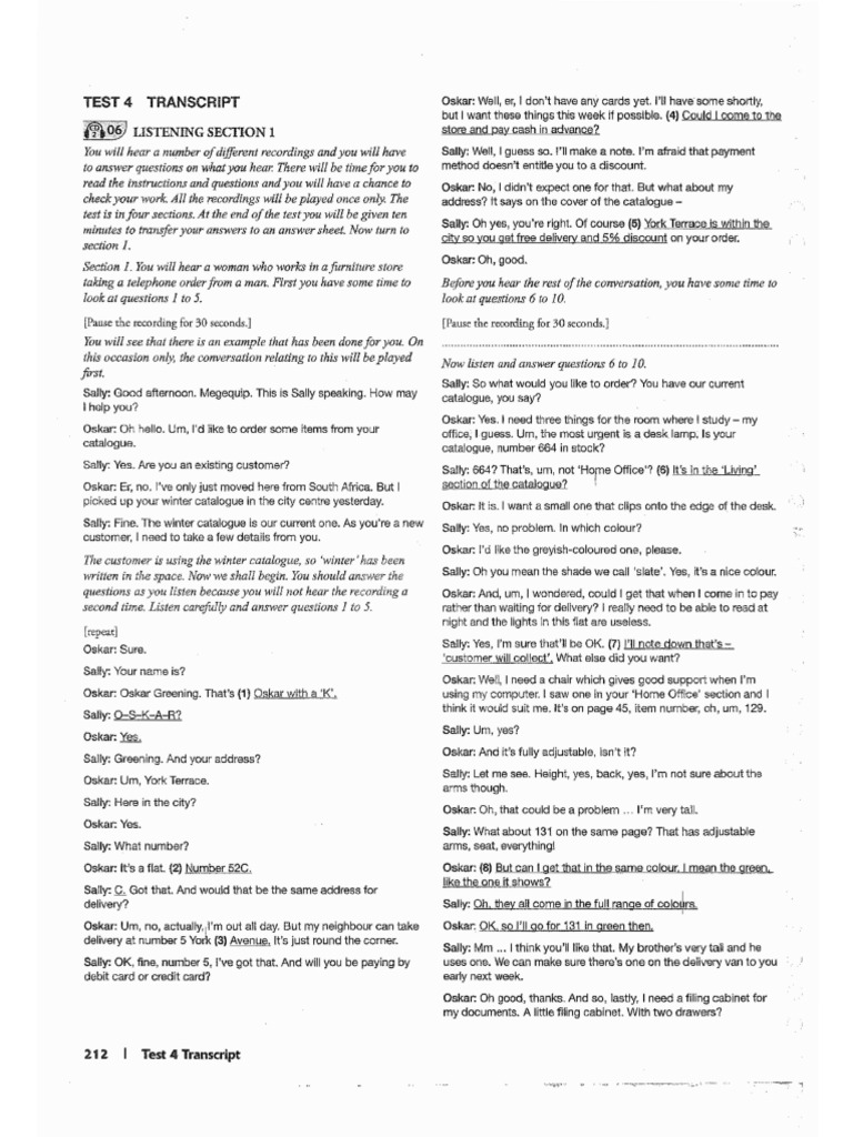 Tapescript 4 | PDF