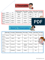 Ron's and Ann's Timetables
