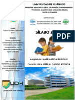 Silabo MATEMÁTICA BÁSICA II - EDUCACIÓN - 2024 I