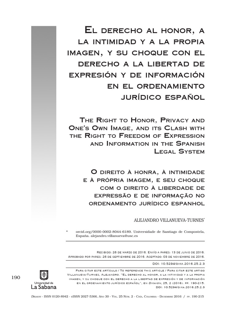 El derecho al honor, intimidad, propia imagen | PDF | Derechos