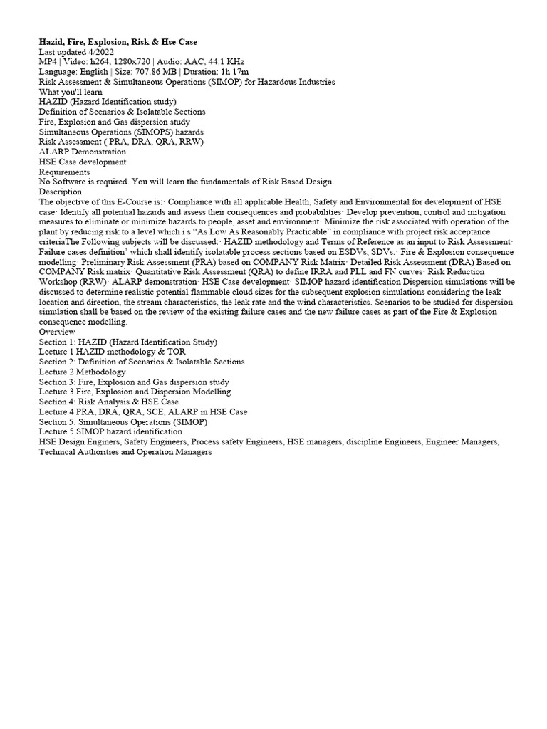 Fire and Explosion Risk Assessment Guide | PDF | Risk | Risk Assessment