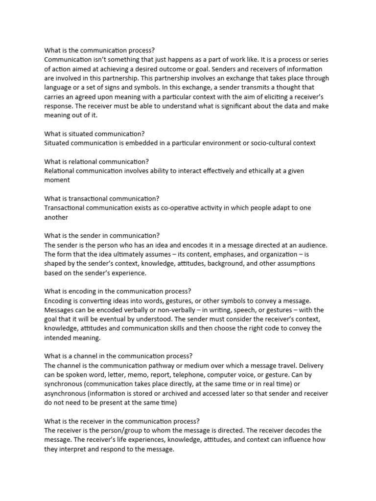 Business Communicatio CH 2 Notes | PDF | Communication | Nonverbal ...