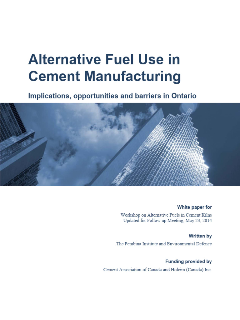 Alternative Fuels in Ontario Cement Industry | PDF | Cement | Carbon ...