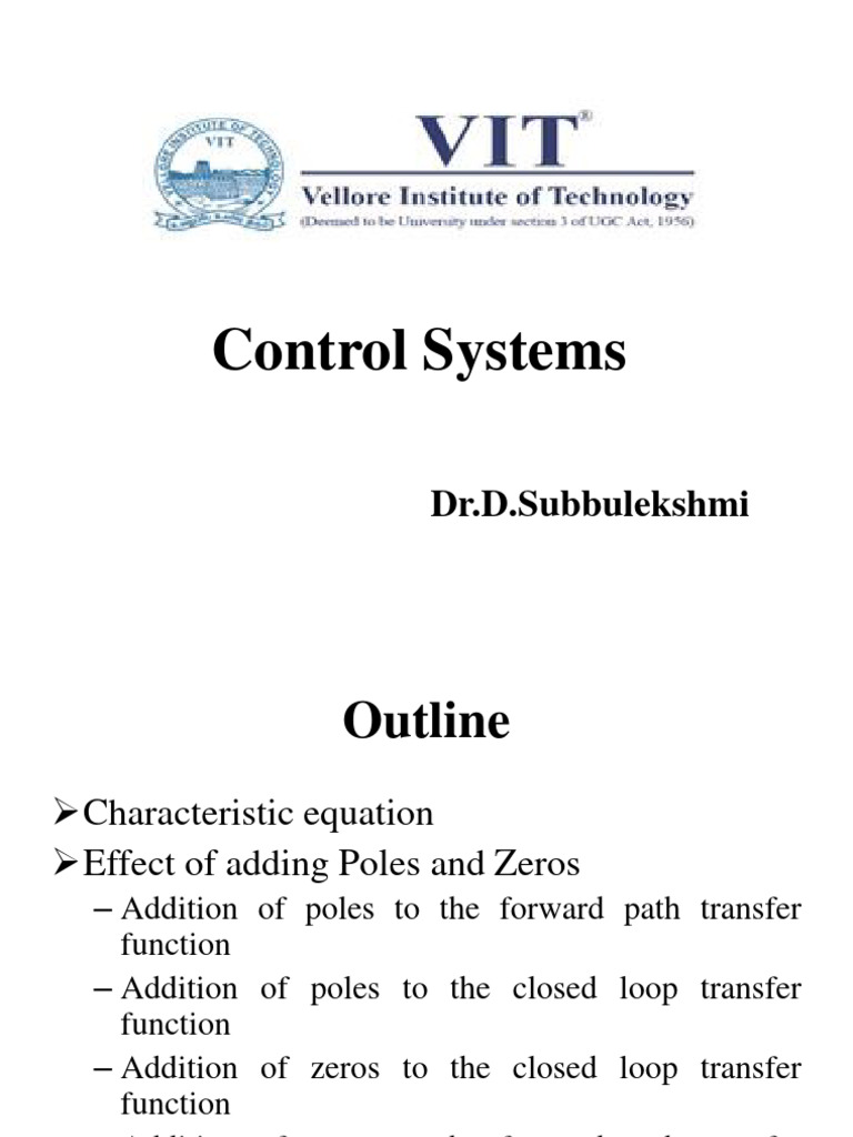 Characteristic Equation Location of Poles PDF