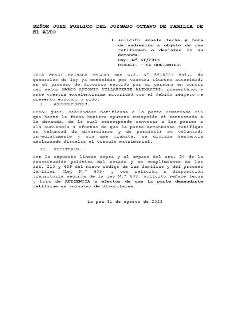 Solicitud De Audiencia Pdf