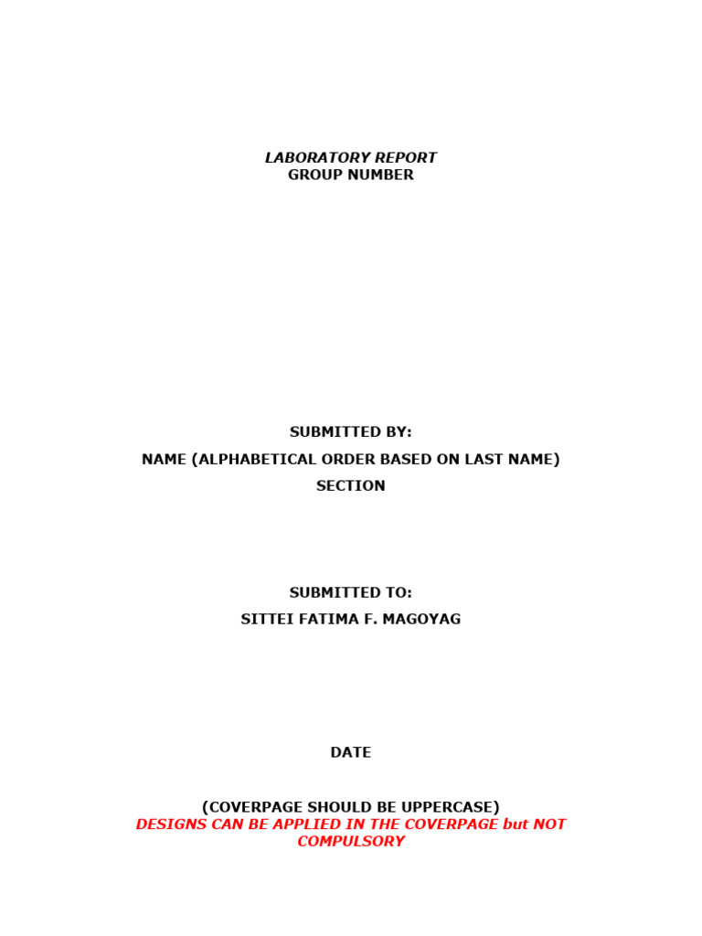 STM 006 Laboratory Format Please Do Follow This | PDF | Chemistry
