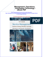 Full Download Book Service Management Operations Strategy Information Technology PDF