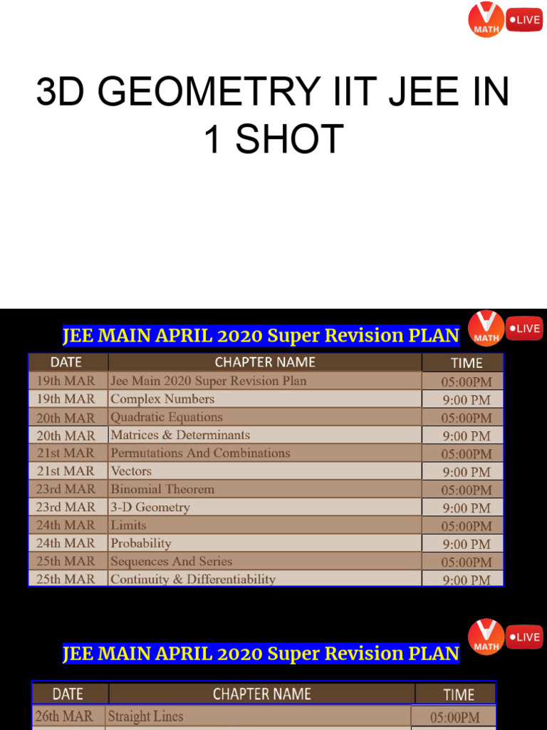 Copy+of+3D+Geometry+ +Super+Revison+JEE | PDF | Line (Geometry) | Triangle