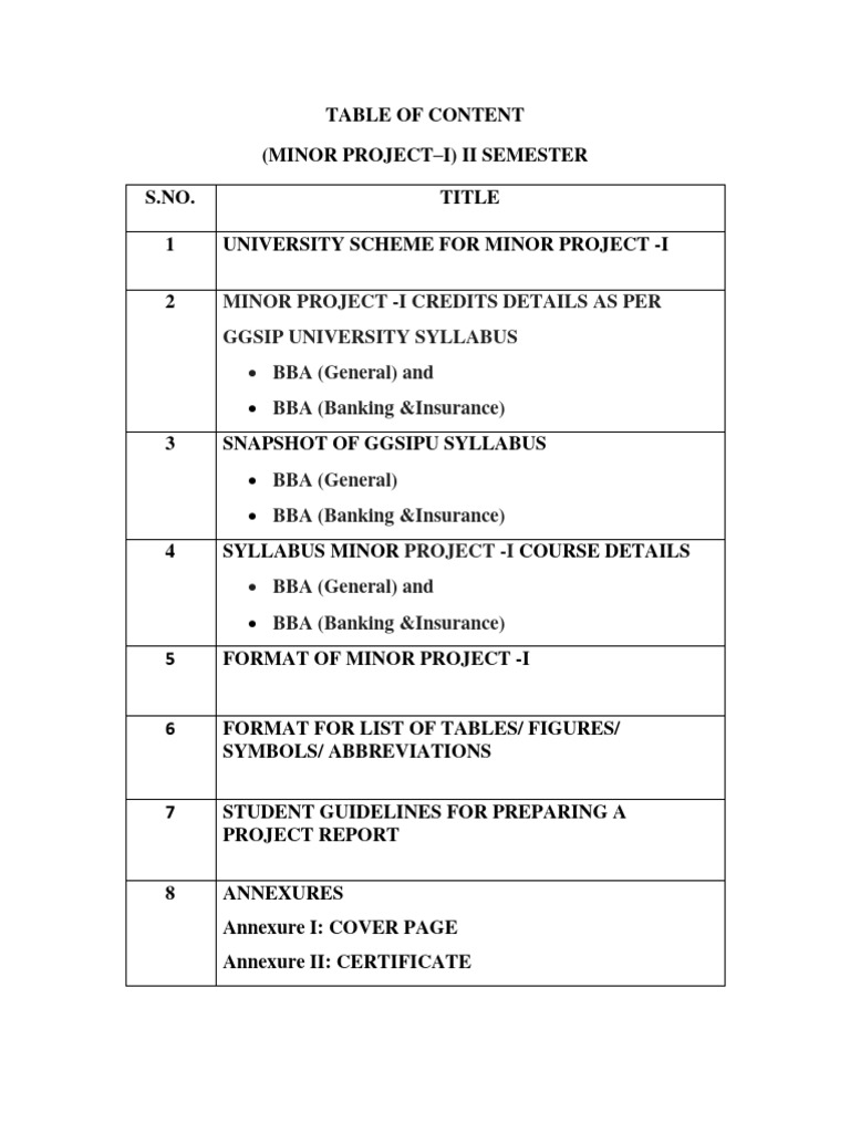 Minor Project-I Guidelines for BBA Students | PDF | Times New Roman