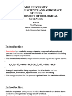 Lecture 7 Respiration in Plants - Glycoysis - Fermentation - Oxidative Phosphorylation