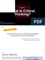 Session 01 What Is Critical Thinking
