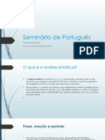 Seminário de Português - Análise Sintática 2022.1