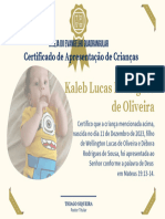 Certificado de Apresentação de Crianças