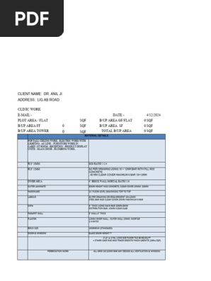 Wrok Estimate Sheet