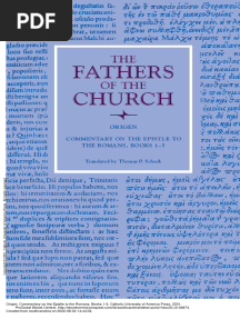 Origen - Commentary On The Epistle To The Romans Books 1-5