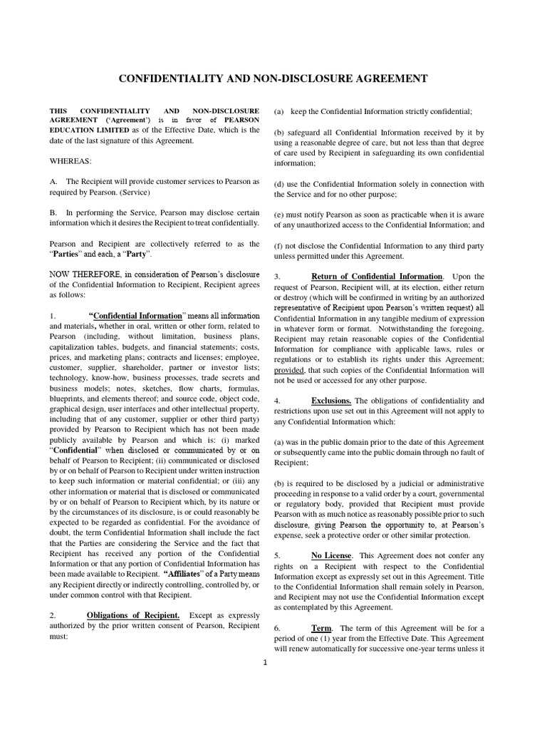 pearson-non-disclosure-agreement-pdf-non-disclosure-agreement