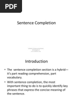 Sentence Completion Material