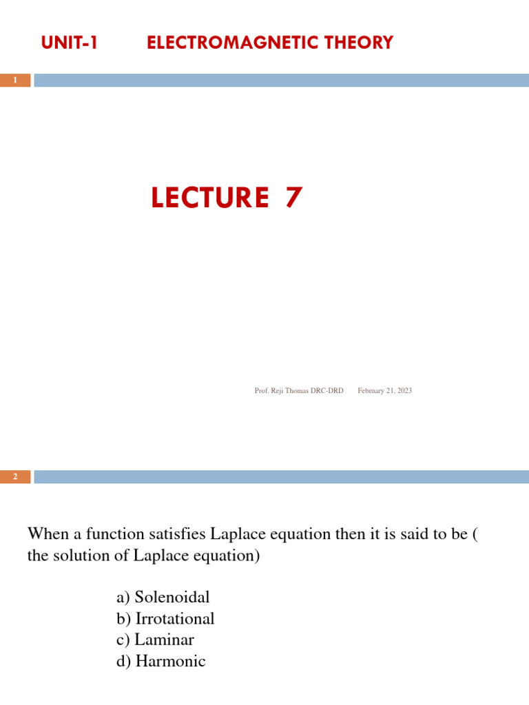Electromagnetic Theory Lecture Notes | PDF | Technology & Engineering