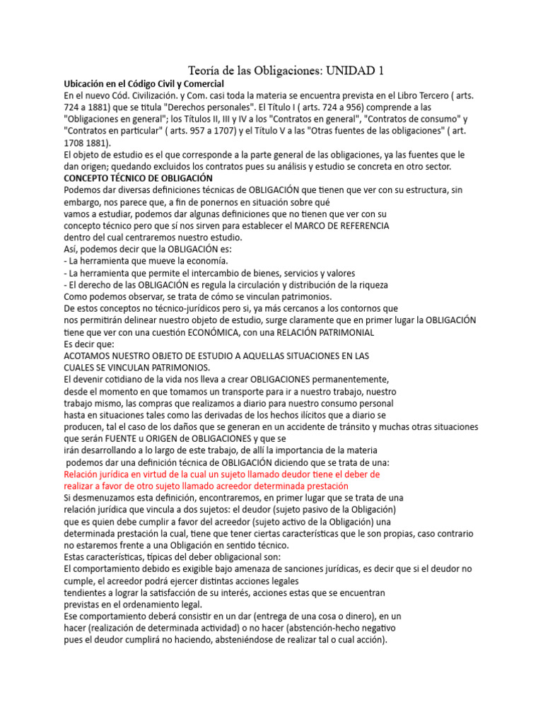 Teoría de las Obligaciones en Derecho Civil | PDF | Pagos | Bienes (Ley)