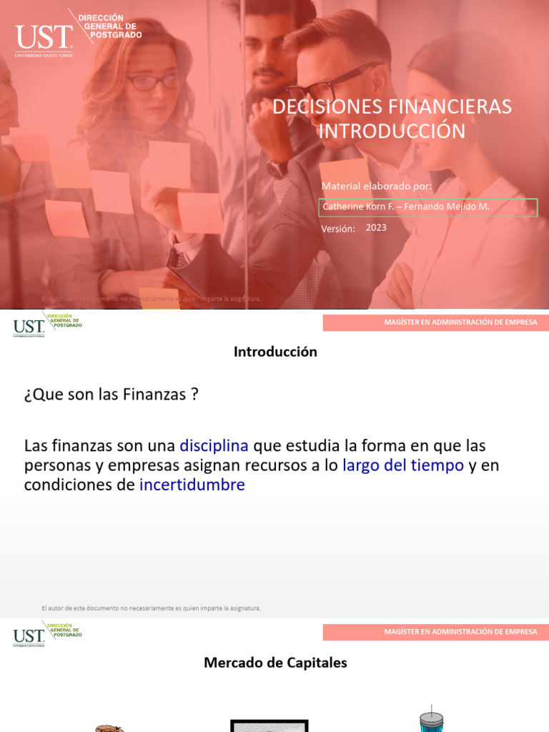Introducción Al MC y Decisiones Financieras | PDF | Economias | Inversiones