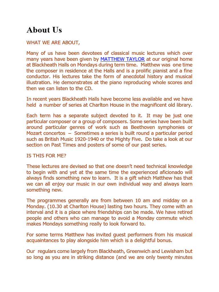 About Us | PDF | Classical Music | Musicology