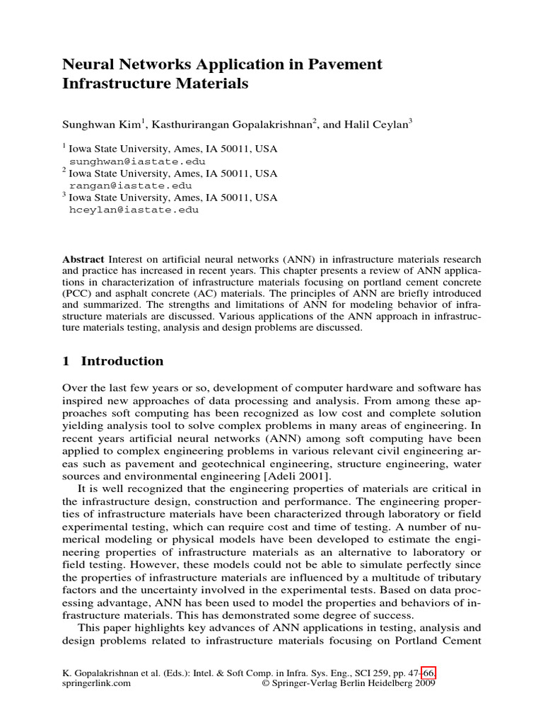 Neural Networks Application in Pavement | PDF | Concrete | Artificial ...
