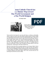 The Roman Catholic Church Has Taken A Sinister Step Toward One World Government and A One World Religion