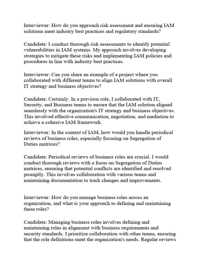 IAM Expert Interview Q&A | PDF