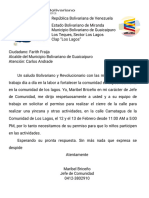 Carta Solicitud Cierre de Calle para Carnaval