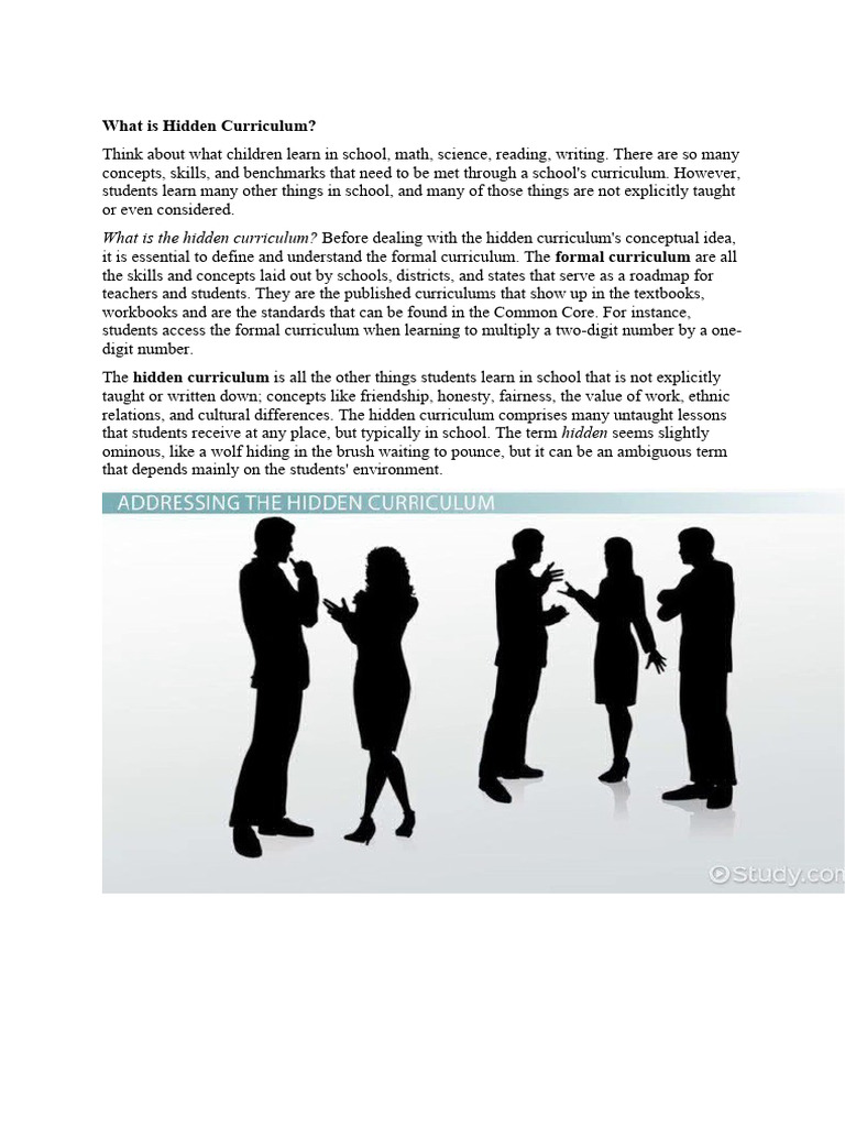 Understanding Hidden Curriculum in Education | PDF | Curriculum | Human ...
