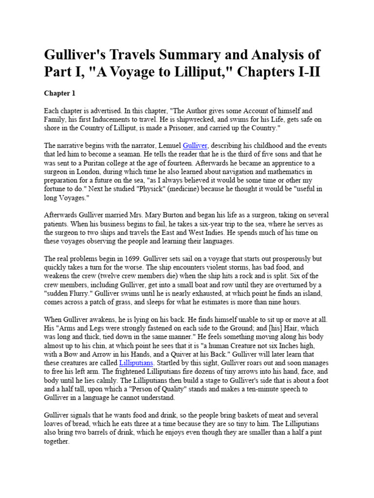 Gulliver Travels Summary PDF
