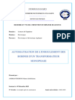 Automatisation de L Enroulement Des Bobines D Un Transformateur Monophase