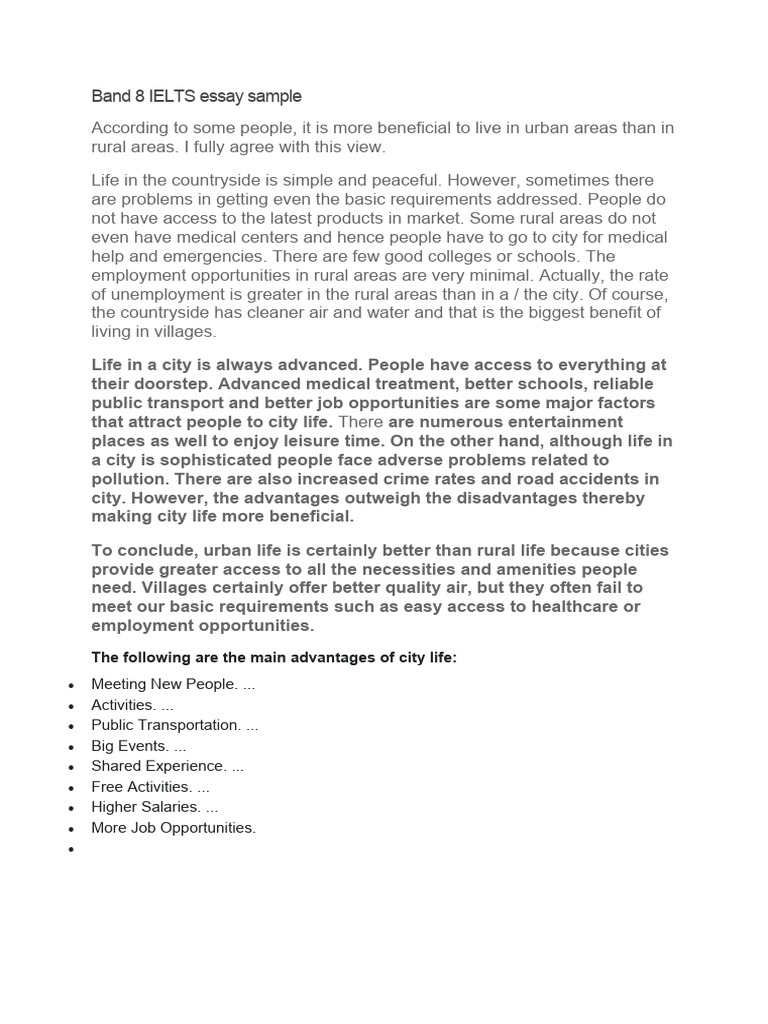Band 8 IELTS Essay Sample PDF Cost Of Living Public Transport