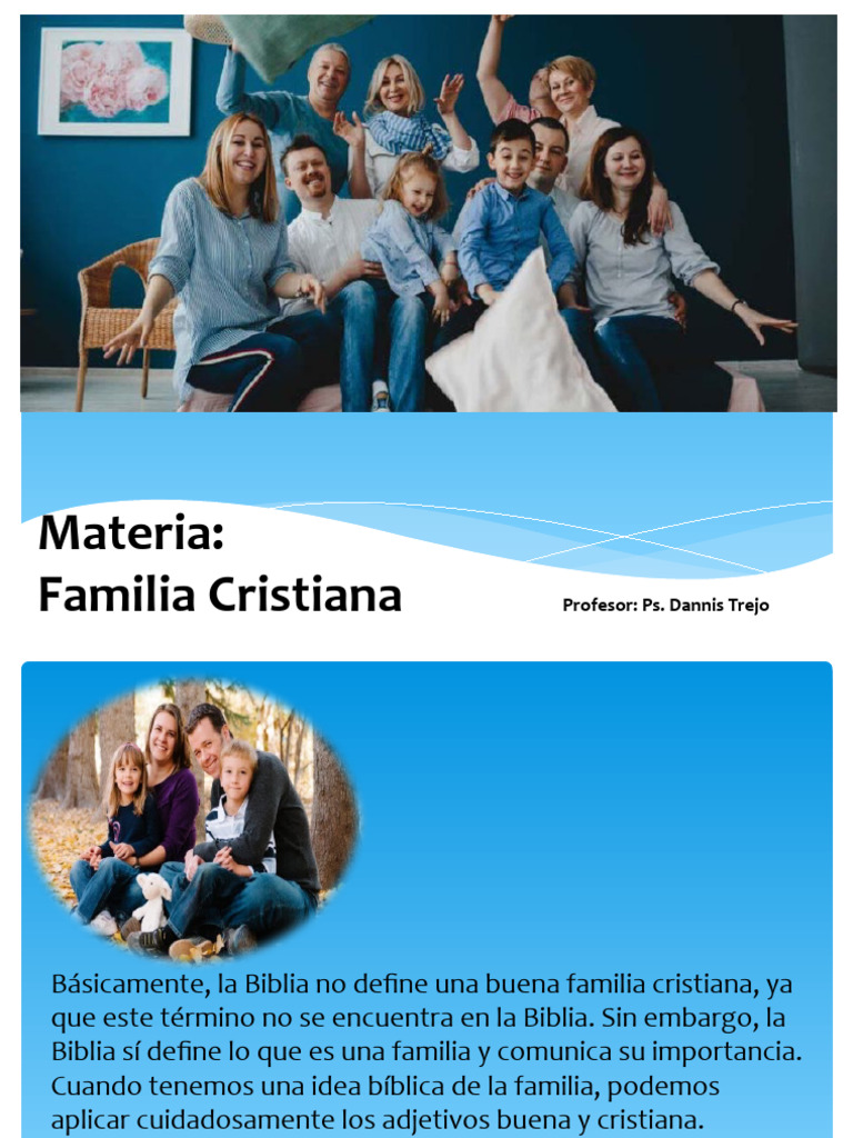 Tipos y Principios de la Familia Cristiana | PDF | Familia | Biblia